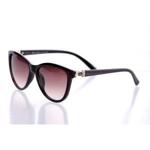 Женские сонцезащитные очки Классика 10129 коричневые с коричневой линзой 