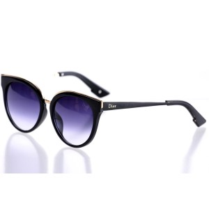 Женские сонцезащитные очки Классика 10184 чёрные с чёрной линзой 