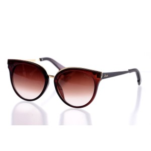 Женские сонцезащитные очки Классика 10186 коричневые с коричневой линзой 
