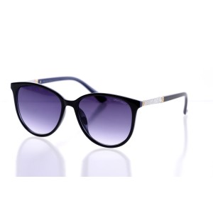 Женские сонцезащитные очки Классика 10187 чёрные с чёрной линзой 