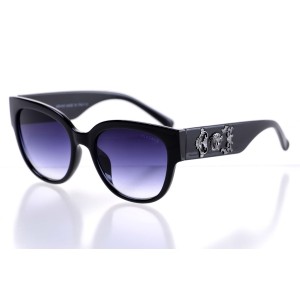 Женские сонцезащитные очки Классика 10199 чёрные с чёрной линзой 
