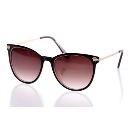 Жіночі сонцезахисні окуляри Класика 10203 коричневі з коричневою лінзою 