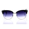 Жіночі сонцезахисні окуляри Класика 10213 чорні з синьою лінзою 
