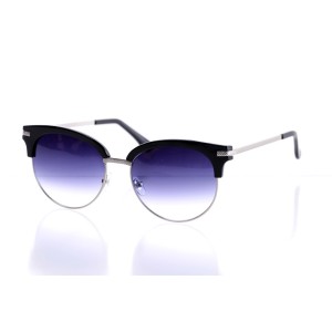 Женские сонцезащитные очки Классика 10213 чёрные с синий линзой 
