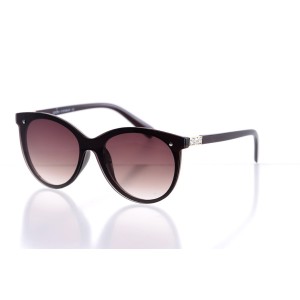 Женские сонцезащитные очки Классика 10217 чёрные с коричневой линзой 
