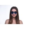Жіночі сонцезахисні окуляри Класика 10220 чорні з синьою лінзою 