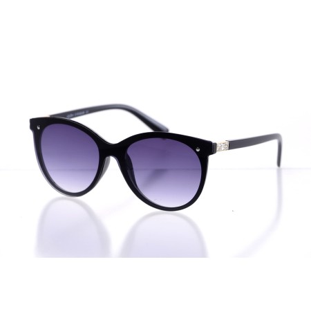 Жіночі сонцезахисні окуляри Класика 10221 чорні з фіолетовою лінзою 