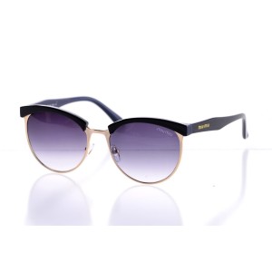 Женские сонцезащитные очки Классика 10226 чёрные с серой линзой 