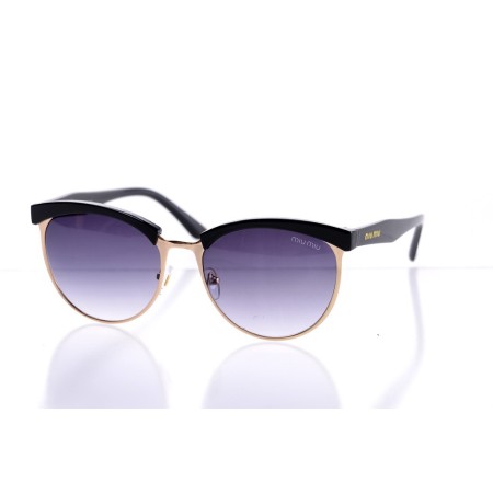 Женские сонцезащитные очки Классика 10228 золотые с серой линзой 