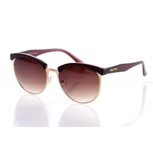 Женские сонцезащитные очки Классика 10229 коричневые с коричневой линзой 