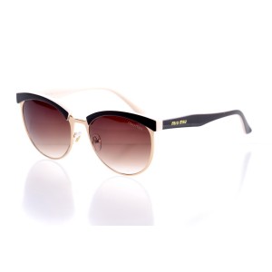 Женские сонцезащитные очки Классика 10231 чёрные с коричневой линзой 