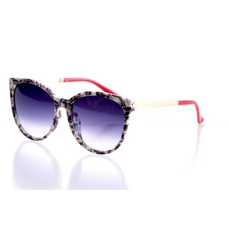 Женские сонцезащитные очки Классика 10235 принт с синий линзой 