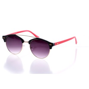 Жіночі сонцезахисні окуляри Класика 10273 золоті з фіолетовою лінзою 