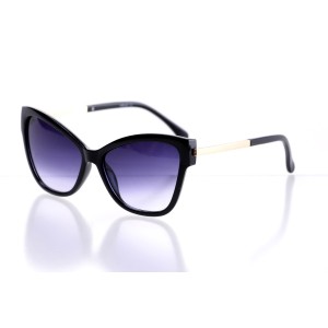 Женские сонцезащитные очки Классика 10278 чёрные с фиолетовой линзой 