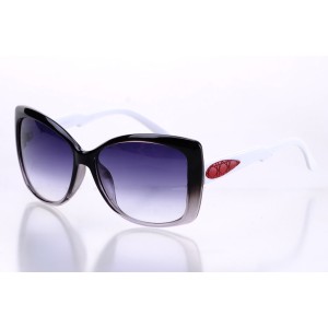 Женские сонцезащитные очки Классика 10279 чёрные с фиолетовой линзой 