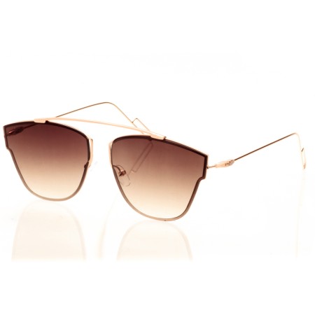 Жіночі сонцезахисні окуляри 8359 золоті з коричневою лінзою 