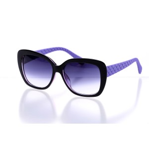 Женские сонцезащитные очки Классика 10287 чёрные с синий линзой 