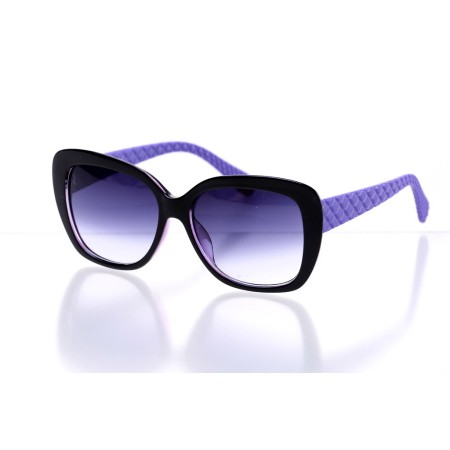 Жіночі сонцезахисні окуляри Класика 10287 чорні з синьою лінзою 