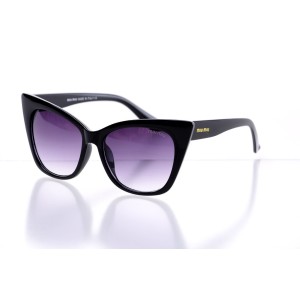 Женские сонцезащитные очки Классика 10288 чёрные с серой линзой 