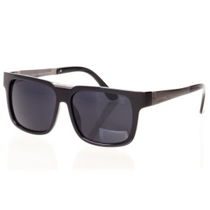 Женские сонцезащитные очки 8370 чёрные с чёрной линзой 