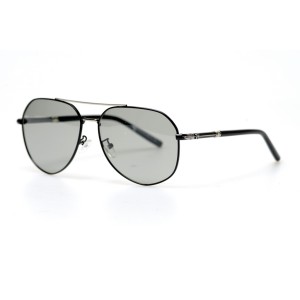 Мужские сонцезащитные очки Капли 10911 чёрные с серой линзой 