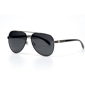Мужские сонцезащитные очки Капли 11289 чёрные с чёрной линзой 