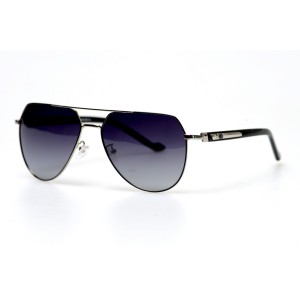 Чоловічі сонцезахисні окуляри Краплі 11297 срібні з фіолетовою лінзою 