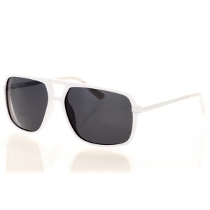 Чоловічі сонцезахисні окуляри Класика 8543 білі з чорною лінзою 