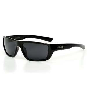 Чоловічі сонцезахисні окуляри Спорт 9255 чорні з чорною лінзою 