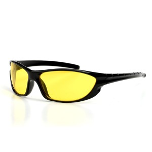 Чоловічі сонцезахисні окуляри Спорт 9263 чорні з жовтою лінзою 