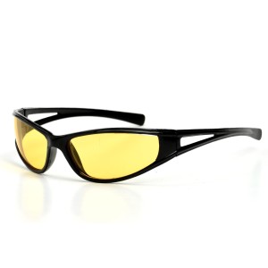 Чоловічі сонцезахисні окуляри Спорт 9264 чорні з жовтою лінзою 