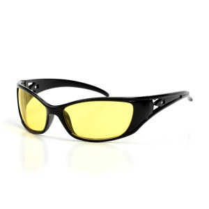 Чоловічі сонцезахисні окуляри Спорт 9265 чорні з жовтою лінзою 