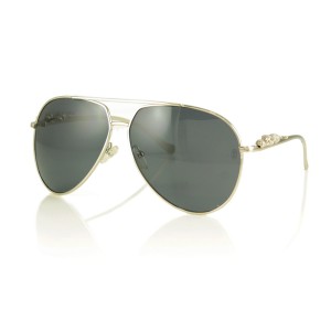Cartier сонцезащитные очки 8667 металлик с чёрной линзой 