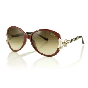 Cartier сонцезащитные очки 8672 красные с коричневой линзой 