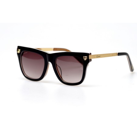 Cartier сонцезахисні окуляри 11280 чорні з коричневою лінзою 