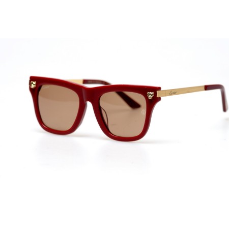 Cartier сонцезахисні окуляри 11283 червоні з коричневою лінзою 
