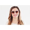 Женские сонцезащитные очки 8463 бежевые с коричневой линзой 